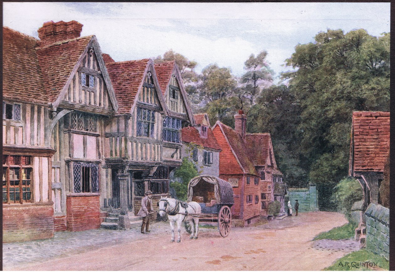 Chiddingstone, Kent, z The Cottages and the Village Life of Rural England wydanej przez Dent & Sons Limited, 1912 autorstwa Alfred Robert Quinton