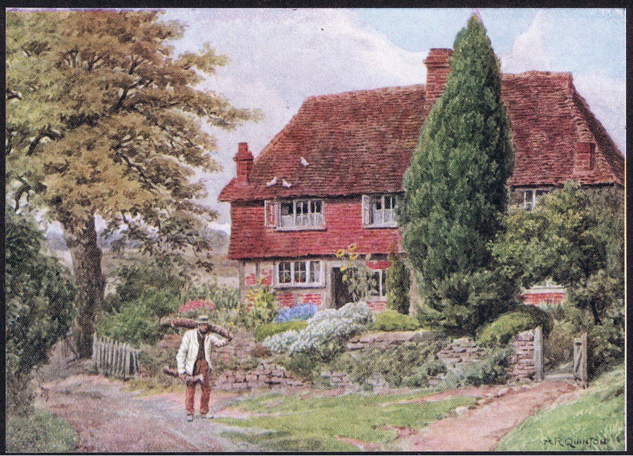 Tillington, Nr Petworth, Sussex, z The Cottages and the Village Life of Rural England wydanej przez Dent & Sons Limited, 1912 autorstwa Alfred Robert Quinton