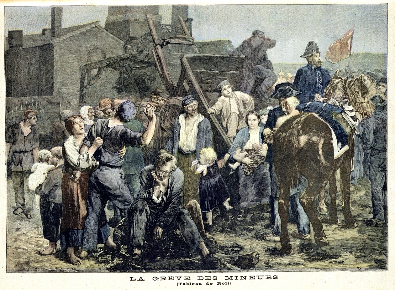 Strajk górników w Carmaux, z "Le Petit Journal", 1 października 1892 r. autorstwa Alfred Roll