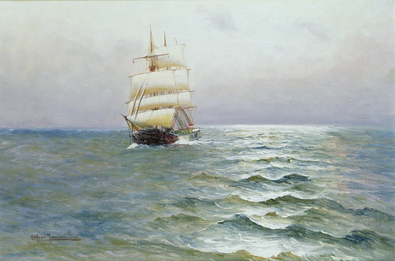 Żaglowiec autorstwa Alfred Serenius Jensen