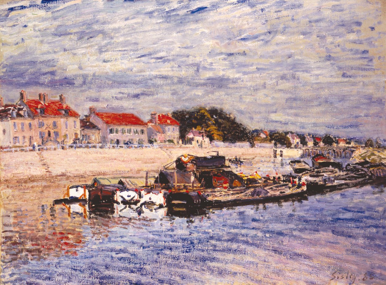 Barki na Loing w Saint-Mammès autorstwa Alfred Sisley