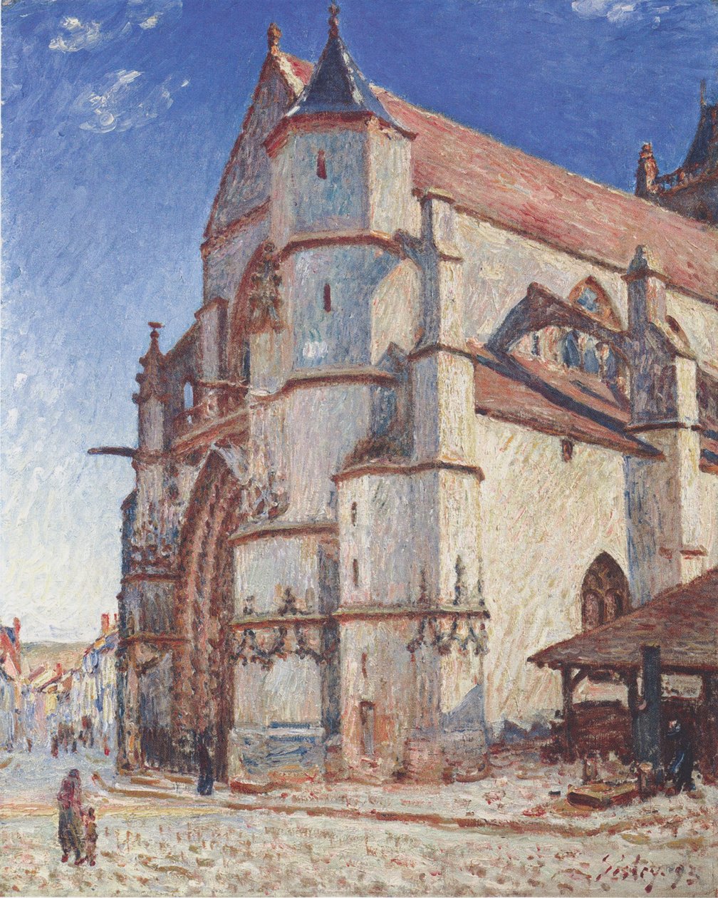 Kościół Moret o świcie autorstwa Alfred Sisley