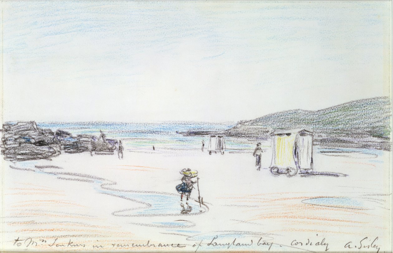 Langland Bay, 1897 (kredka) autorstwa Alfred Sisley