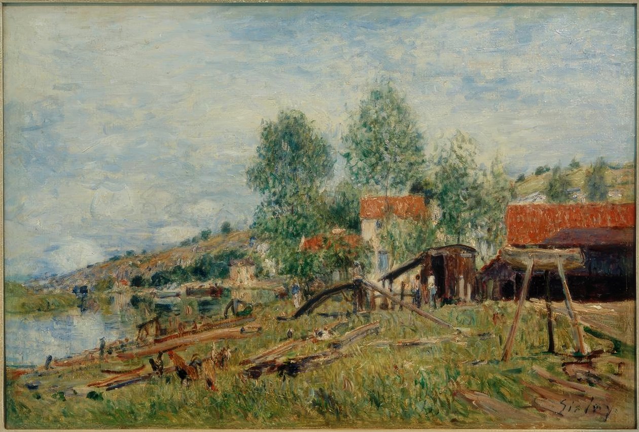 Strona w St. Mammès autorstwa Alfred Sisley
