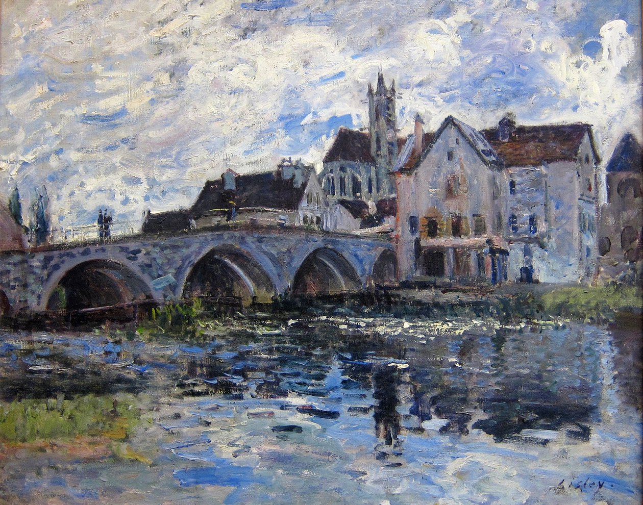 Most Moreta, efekt złocenia autorstwa Alfred Sisley