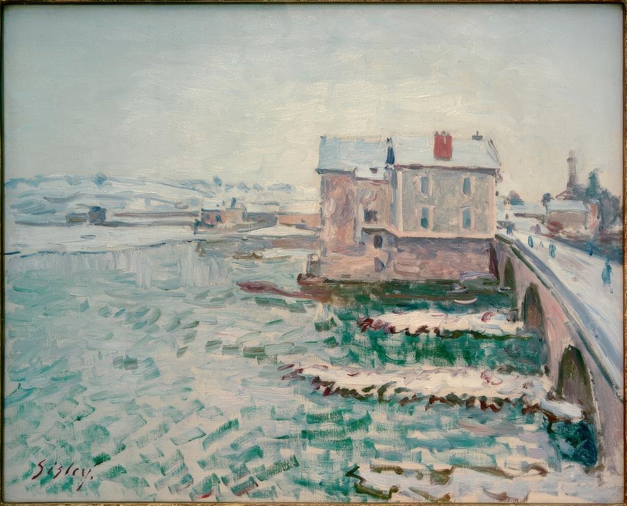 Most Moreta zimą autorstwa Alfred Sisley