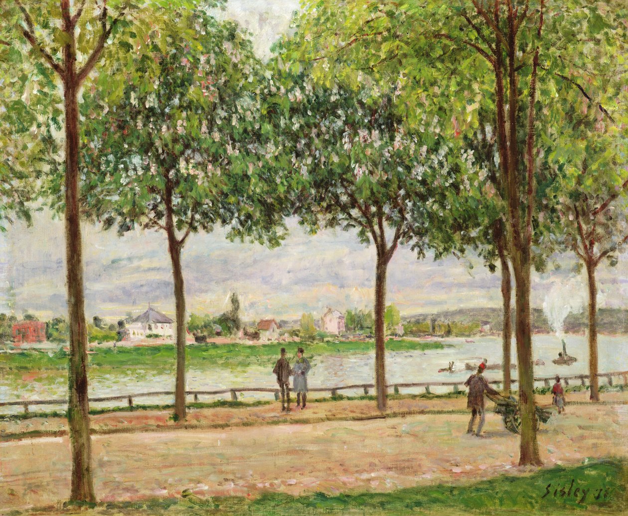Promenada des Marronniers, St Cloud, 1878 autorstwa Alfred Sisley