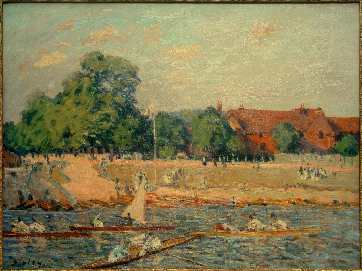 Regaty w Hampton Court autorstwa Alfred Sisley