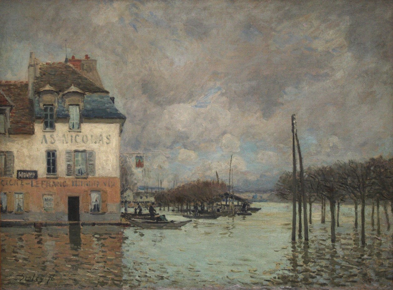 Linondacja Port-Marly autorstwa Alfred Sisley