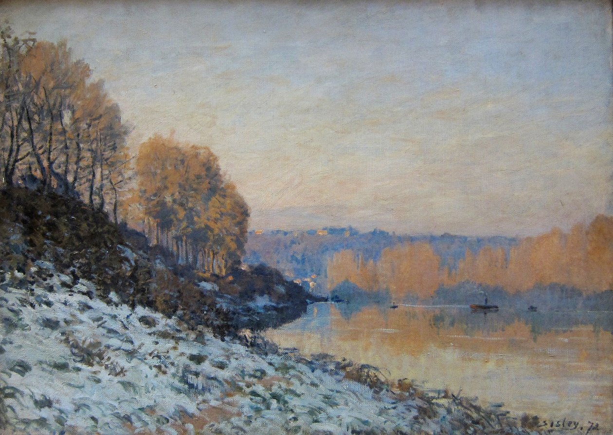 Port Marly, szron autorstwa Alfred Sisley