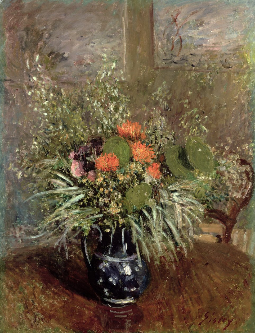 Martwa natura z dzikich kwiatów autorstwa Alfred Sisley