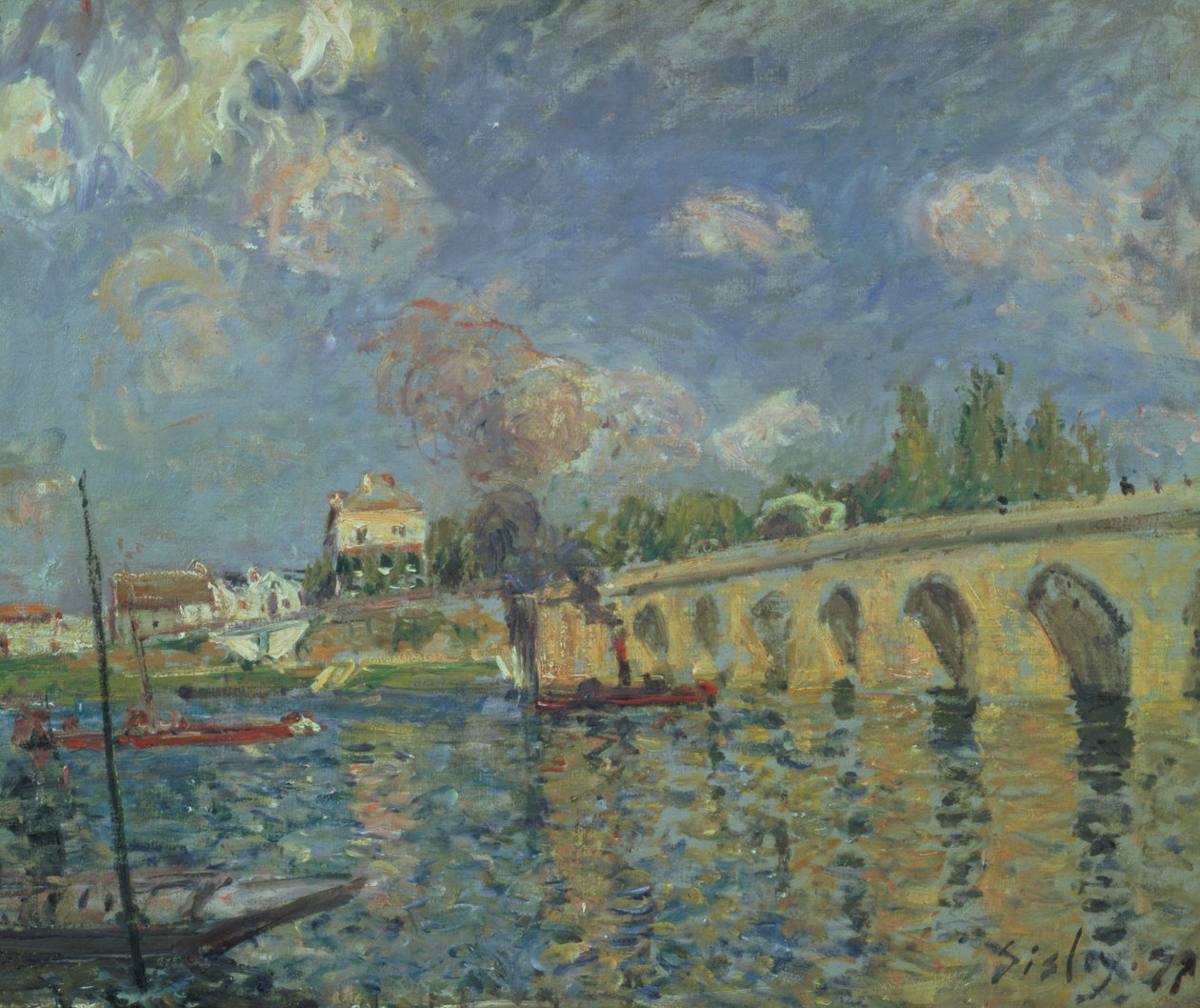Most, 1871 r. autorstwa Alfred Sisley