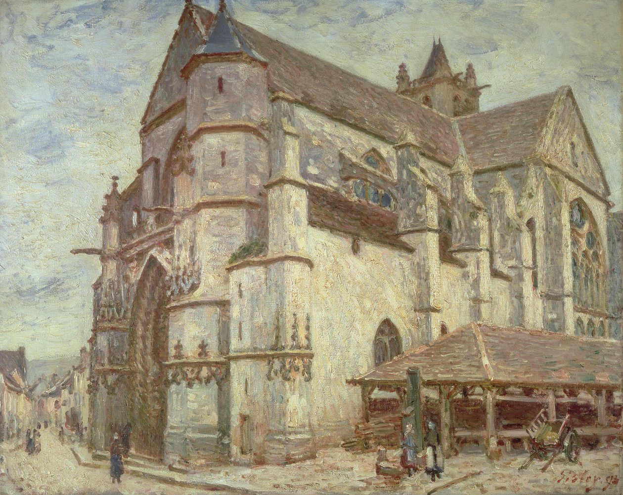 Kościół w Moret, mroźna pogoda, 1893 r. autorstwa Alfred Sisley