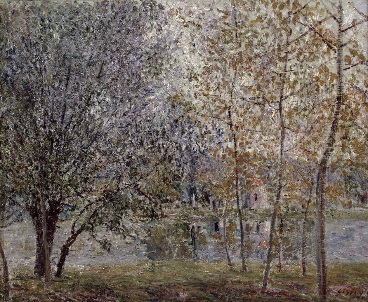 Kanał Loing wiosną, 1892 r. autorstwa Alfred Sisley