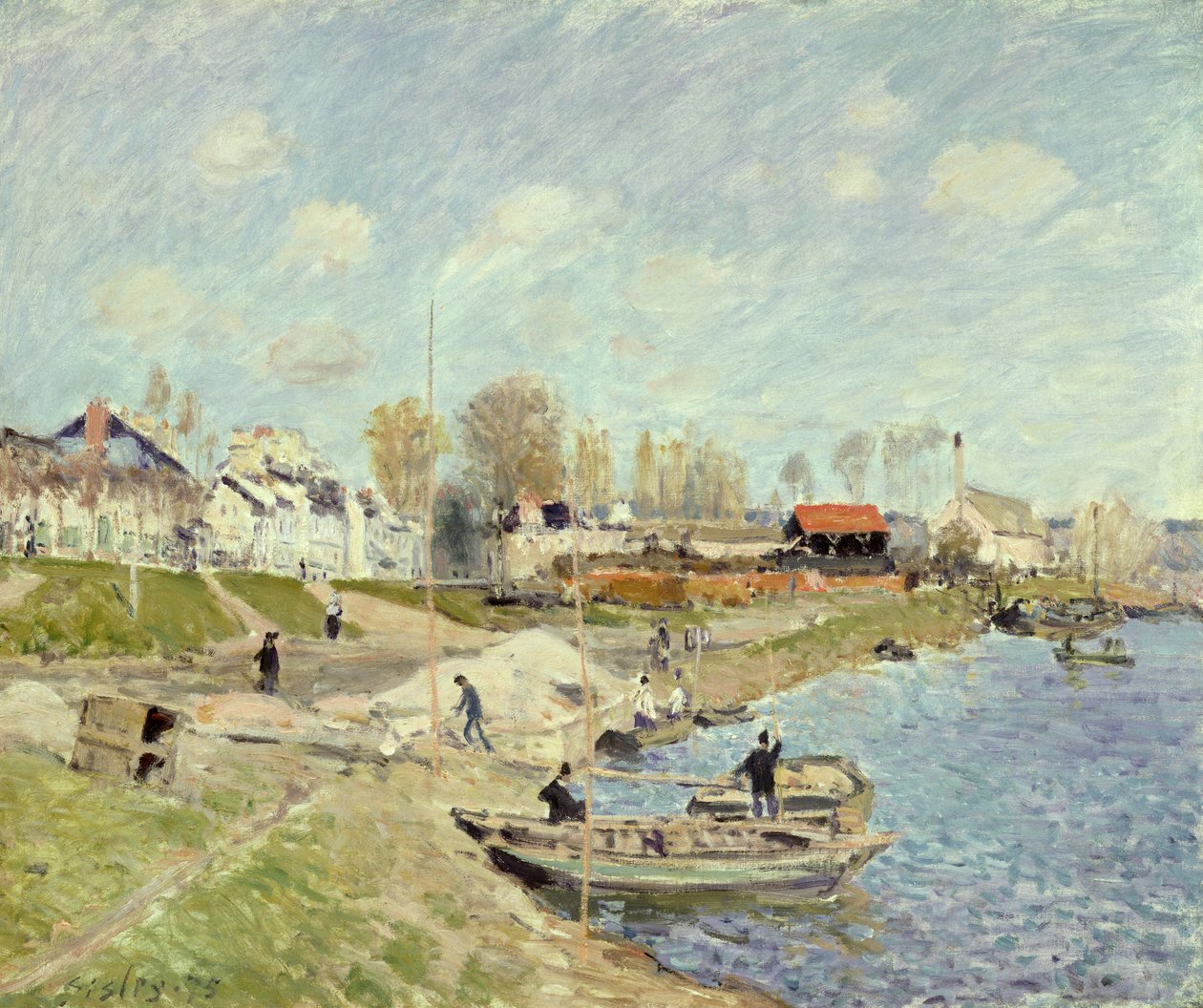 Nabrzeże w Sable niedaleko Port-Marly, 1875 autorstwa Alfred Sisley
