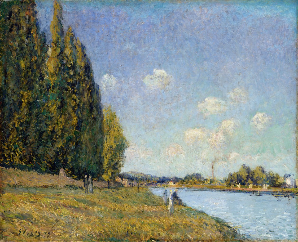 Sekwana w Billancourt, 1879 autorstwa Alfred Sisley