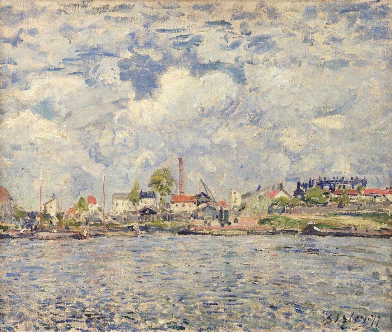 Sekwana w Point du Jour, 1877 autorstwa Alfred Sisley