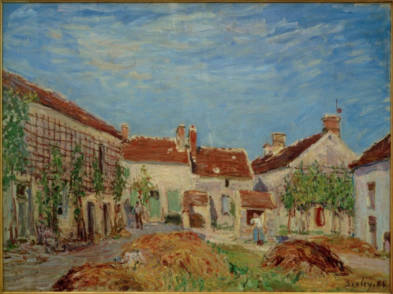 Dziedziniec w Les Sablons autorstwa Alfred Sisley