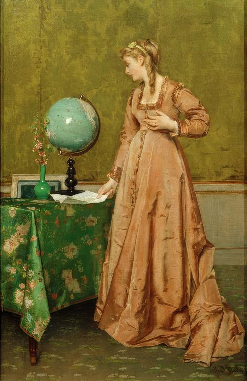 A.Stevens, The Globe czy Wiadomości z daleka autorstwa Alfred Emile Stevens