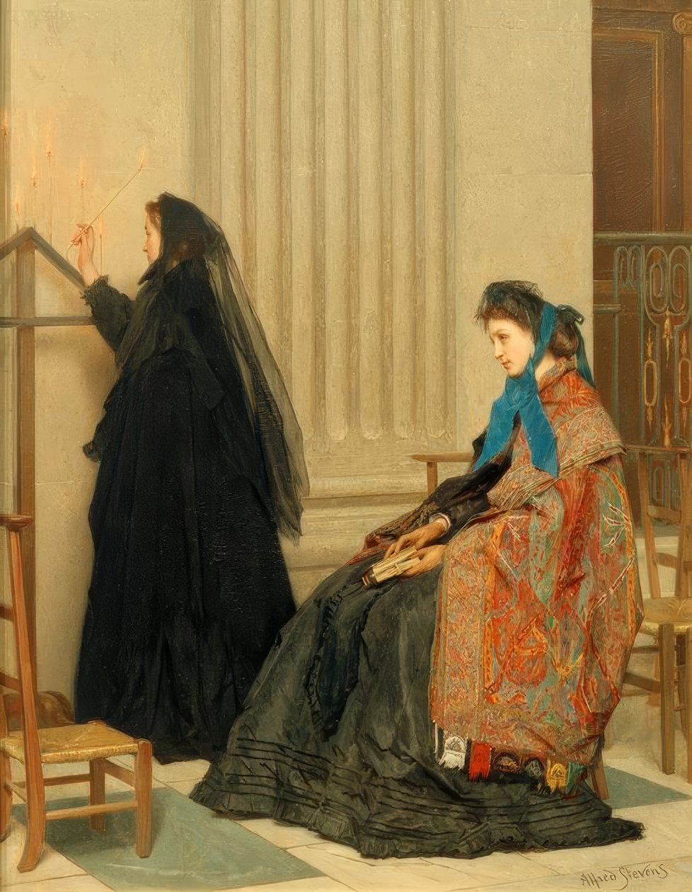 A.Stevens, In Memoriam autorstwa Alfred Emile Stevens