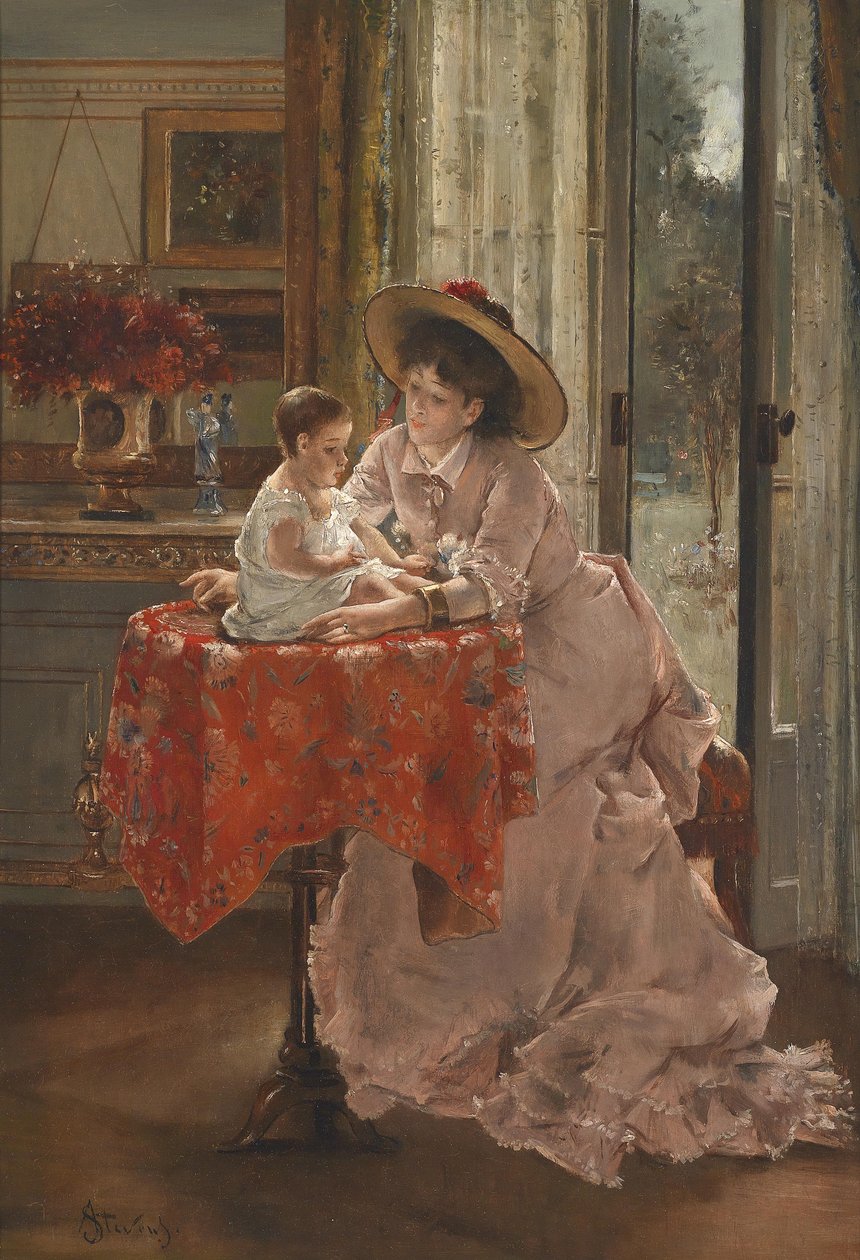 Szczęśliwa matka autorstwa Alfred Emile Stevens