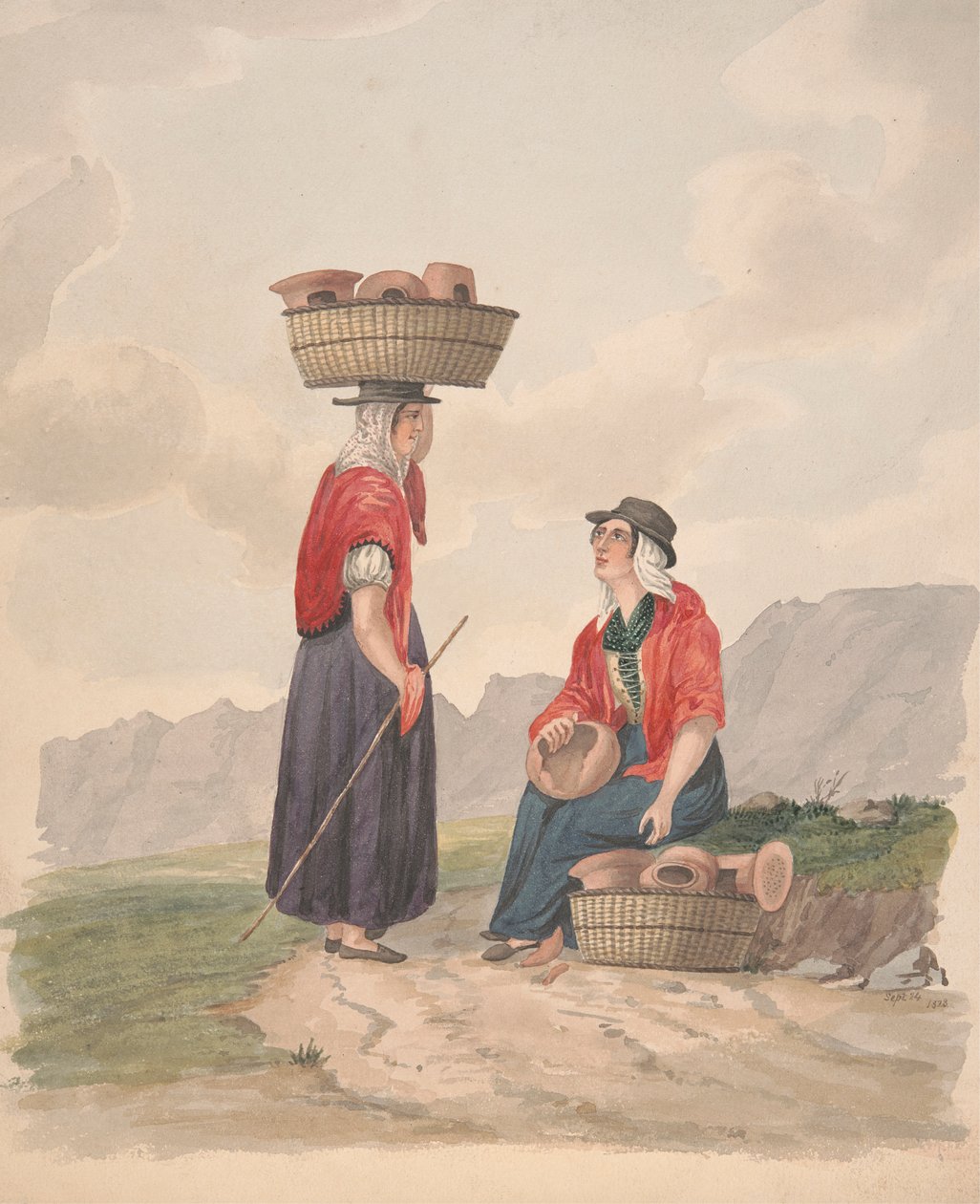 Teneryfa-Kobiety z Candelarii autorstwa Alfred Diston