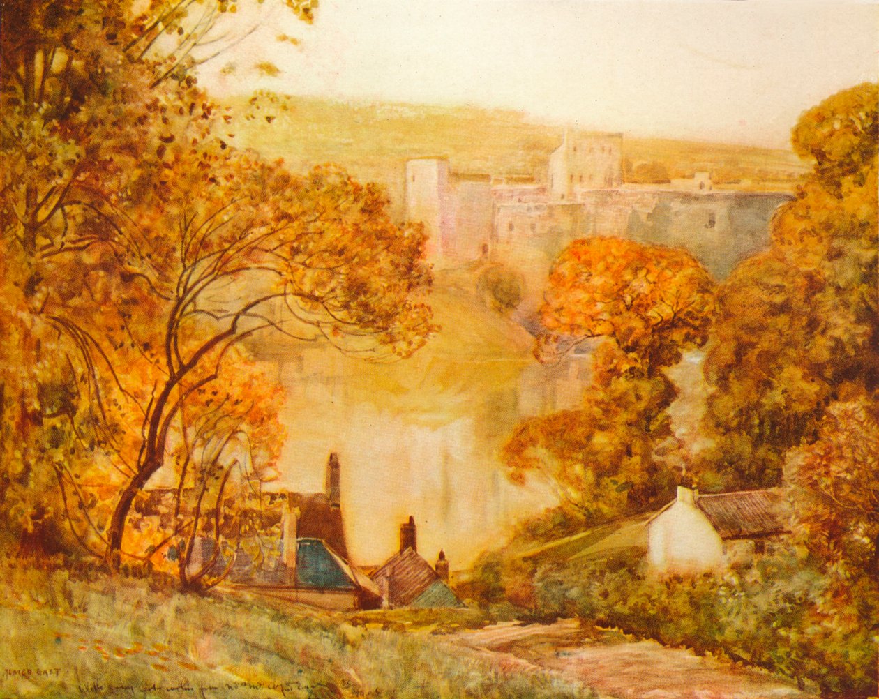 Zamek Chepstow, nad gwiazdą, ok. 1910 r. autorstwa Alfred East