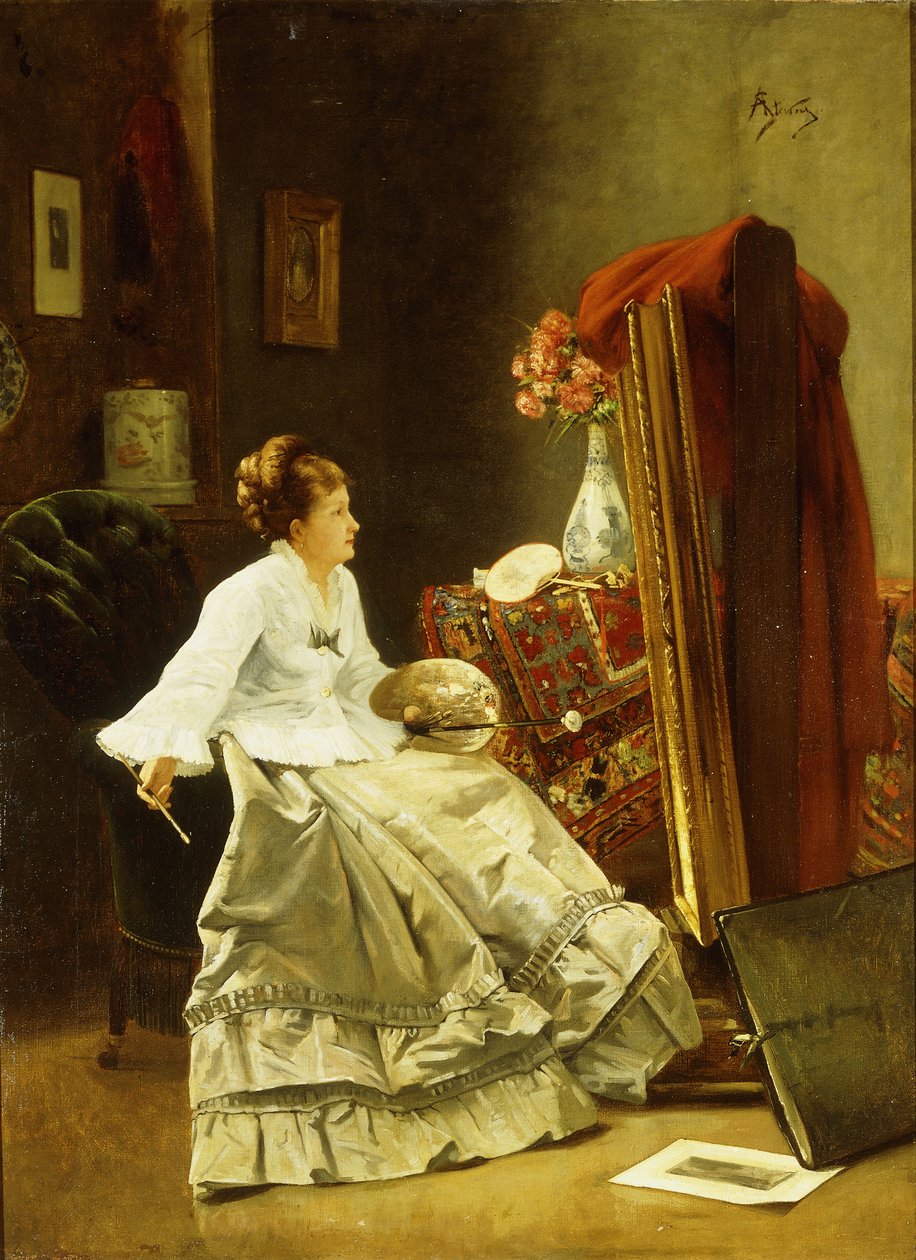 Artysta w pracy autorstwa Alfred Emile Stevens