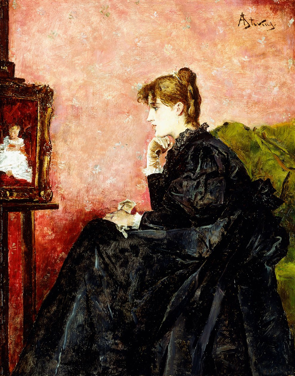 Pani w czerni, autorstwa Alfred Emile Stevens