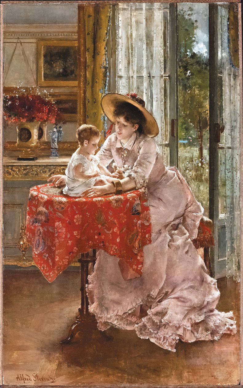 Zadowolona matka, 1872 autorstwa Alfred Emile Stevens