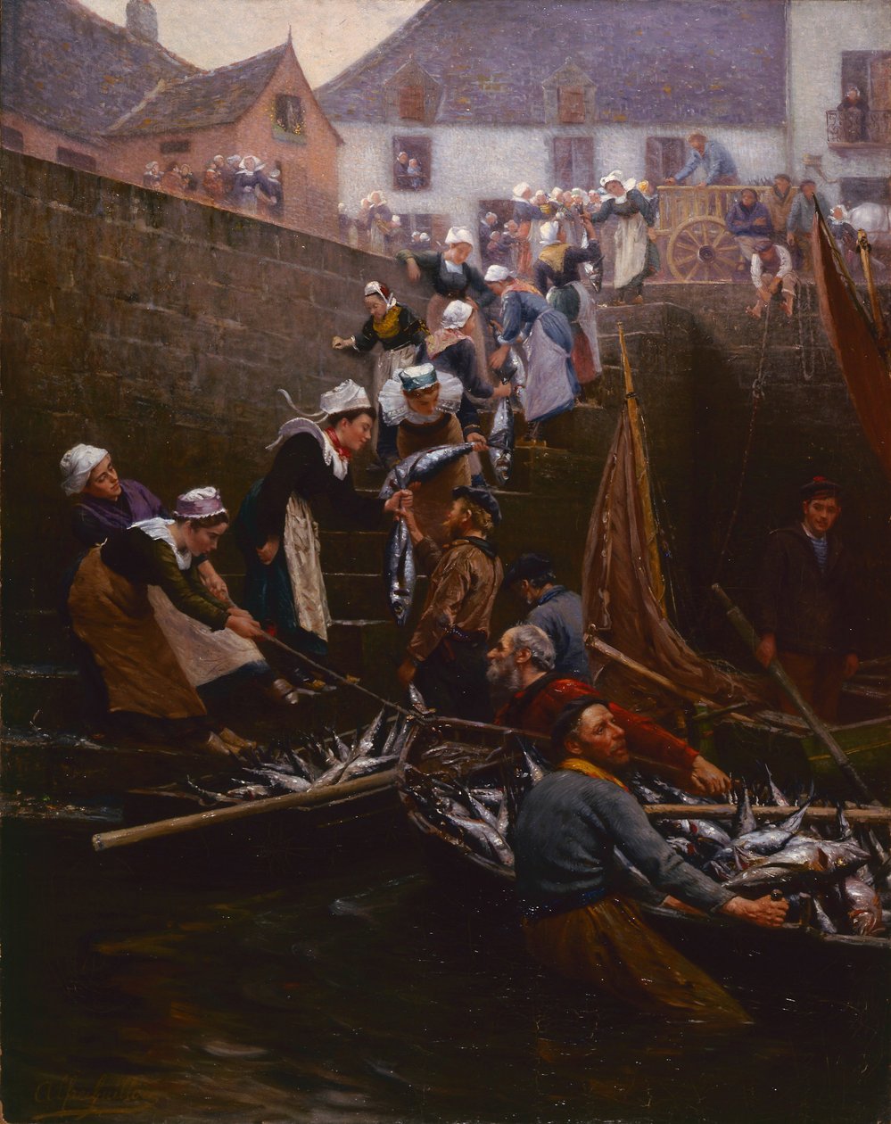 Lądowanie tuńczyka w Concarneau autorstwa Alfred Guillou