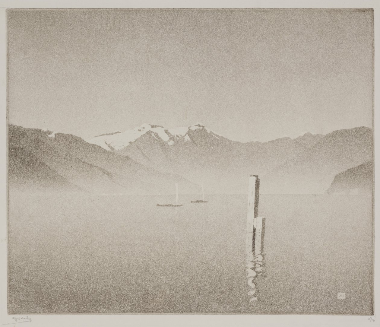 Jezioro Como (akwatinta) autorstwa Alfred Hartley