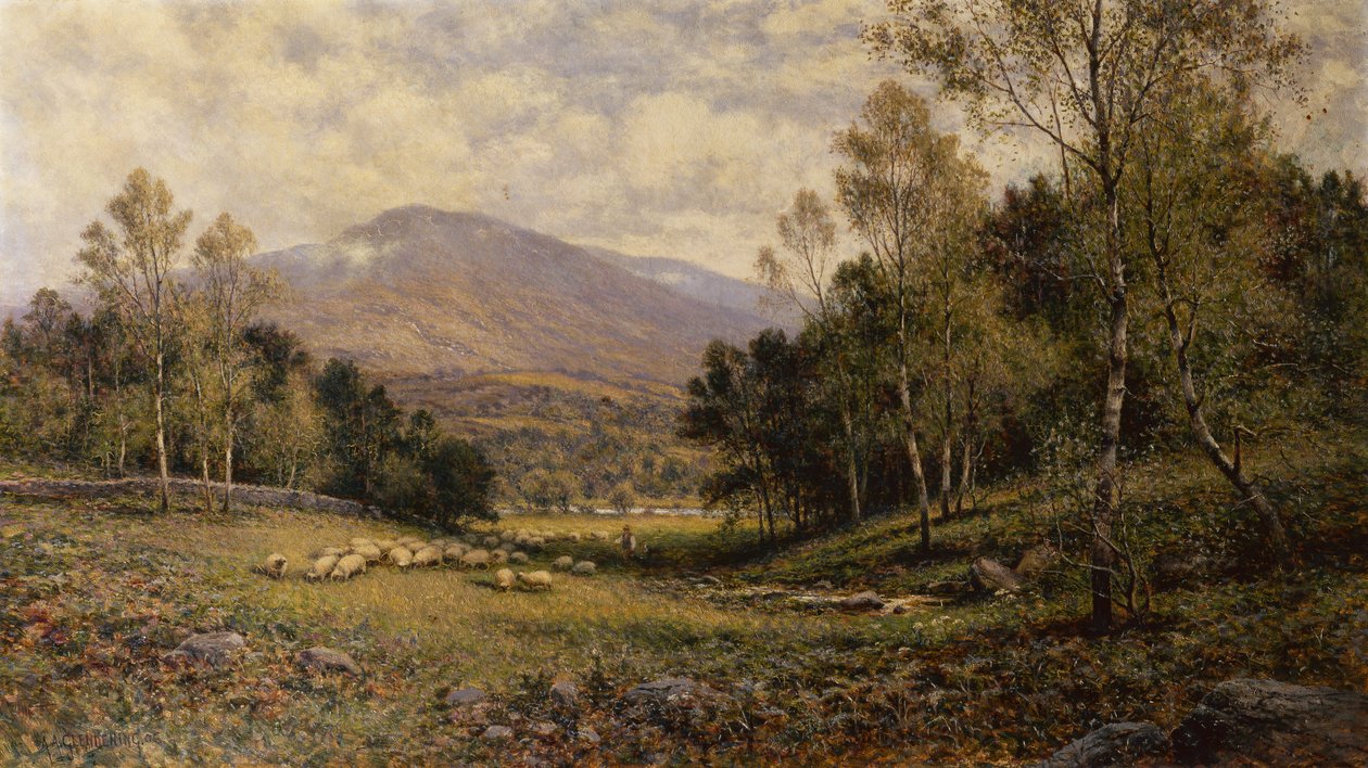 Blisko Betws-Y Coed (olej na płótnie) autorstwa Alfred Jr. Glendening