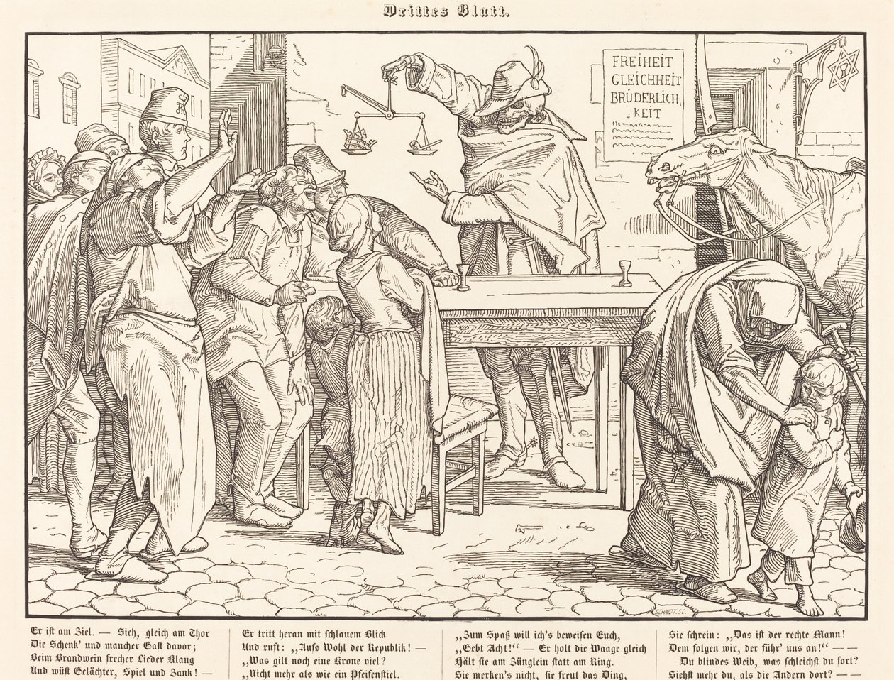 Również Taniec Śmierci III autorstwa Alfred Rethel