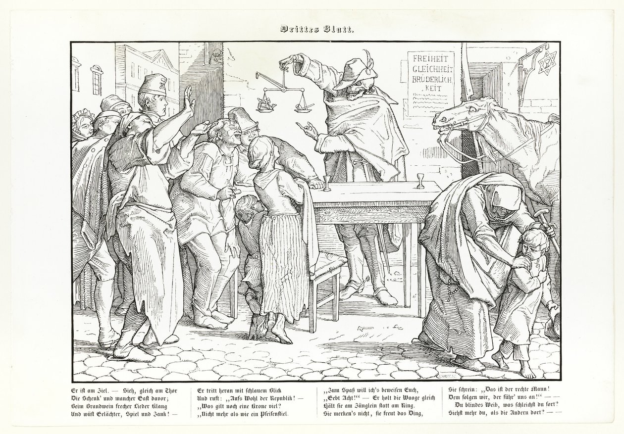 Również taniec śmierci, płyta III autorstwa Alfred Rethel
