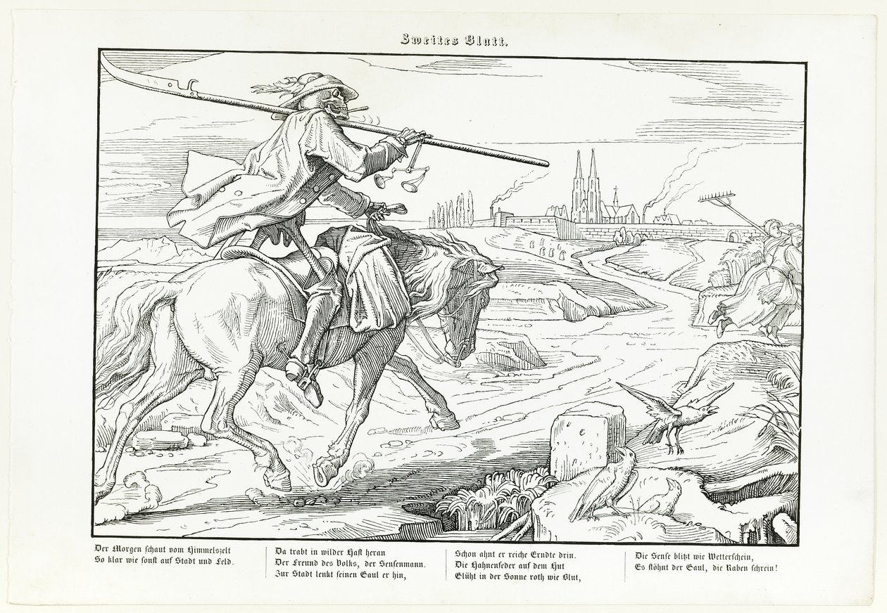 Również taniec śmierci, płyta II autorstwa Alfred Rethel