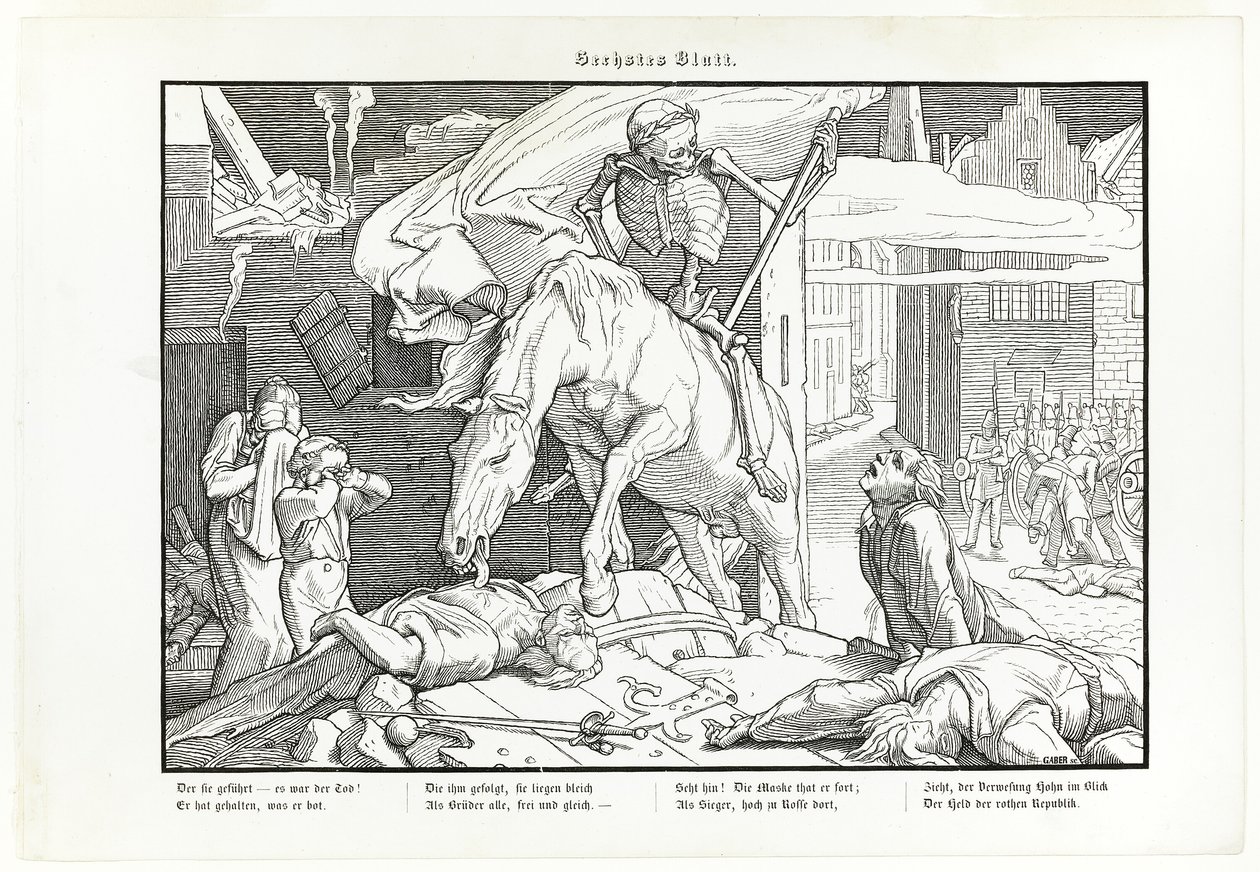 Również taniec śmierci, płyta VII autorstwa Alfred Rethel