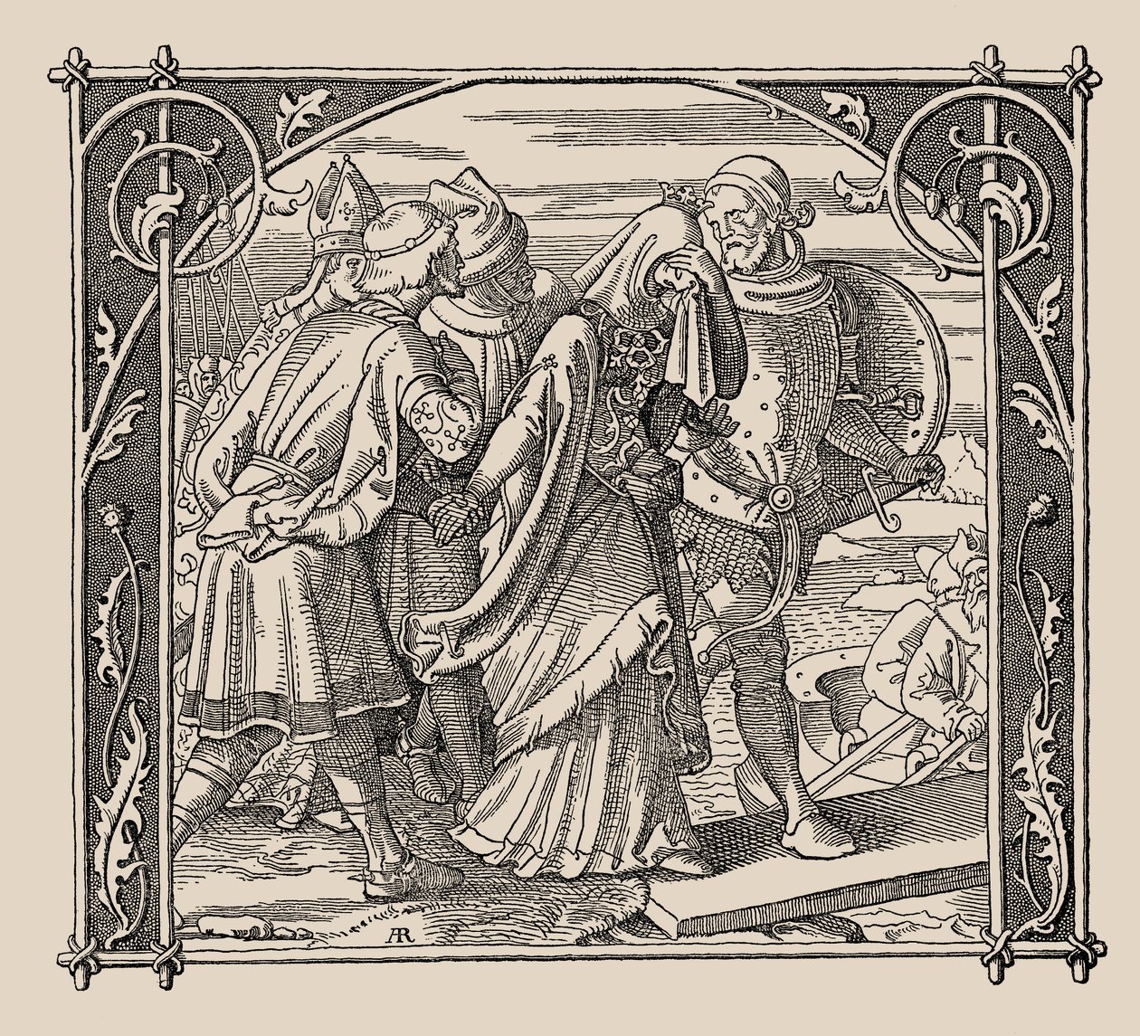 Nibelungowie. Pożegnanie Kriemhilda, 1840-1841. autorstwa Alfred Rethel