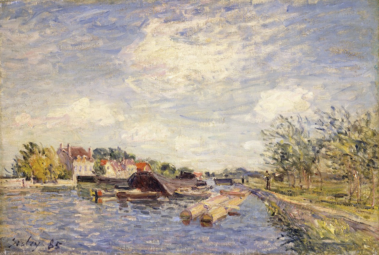Krawędzie Loingu, 1885 autorstwa Alfred Sisley