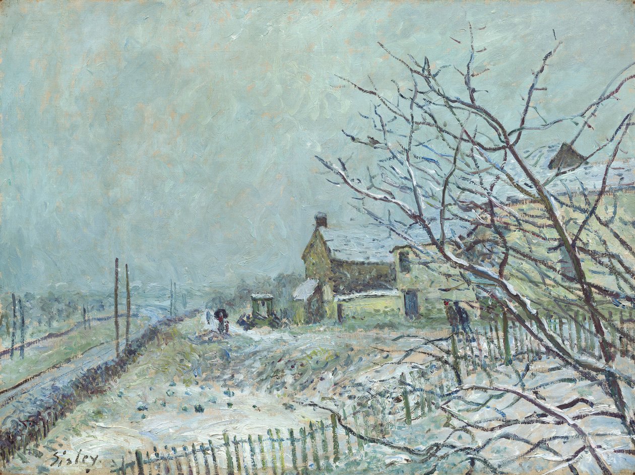 Pierwszy śnieg w Veneux-Nadon, 1878 autorstwa Alfred Sisley