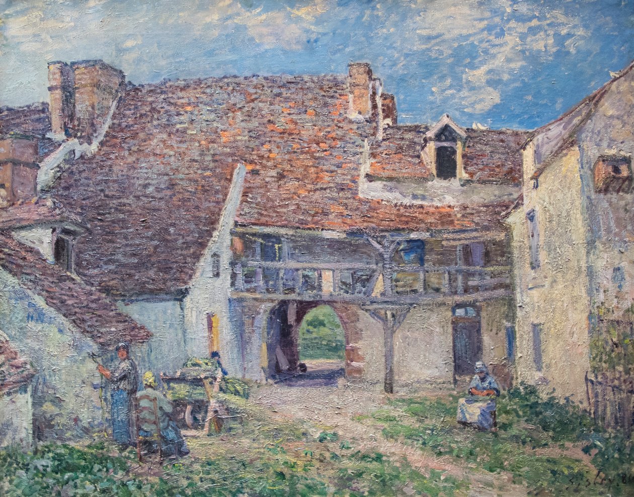 Francuski: Cour de ferme à Saint-Mammès autorstwa Alfred Sisley