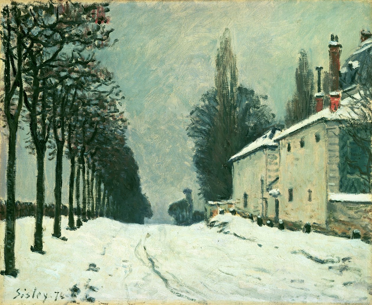 Route de Louveciennes, zima 1874 autorstwa Alfred Sisley