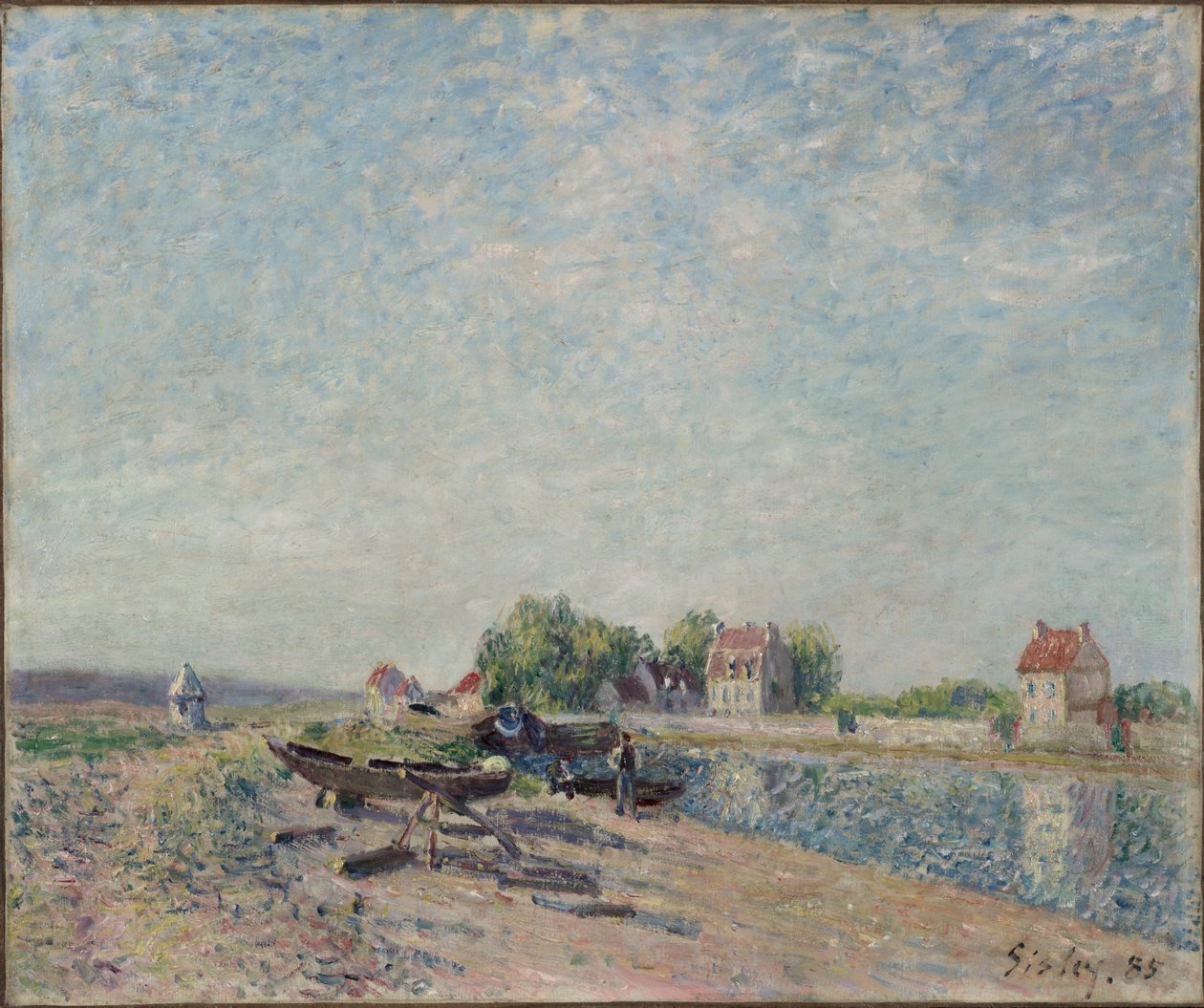 Saint-Mammès, Kanał Loing, 1885. autorstwa Alfred Sisley