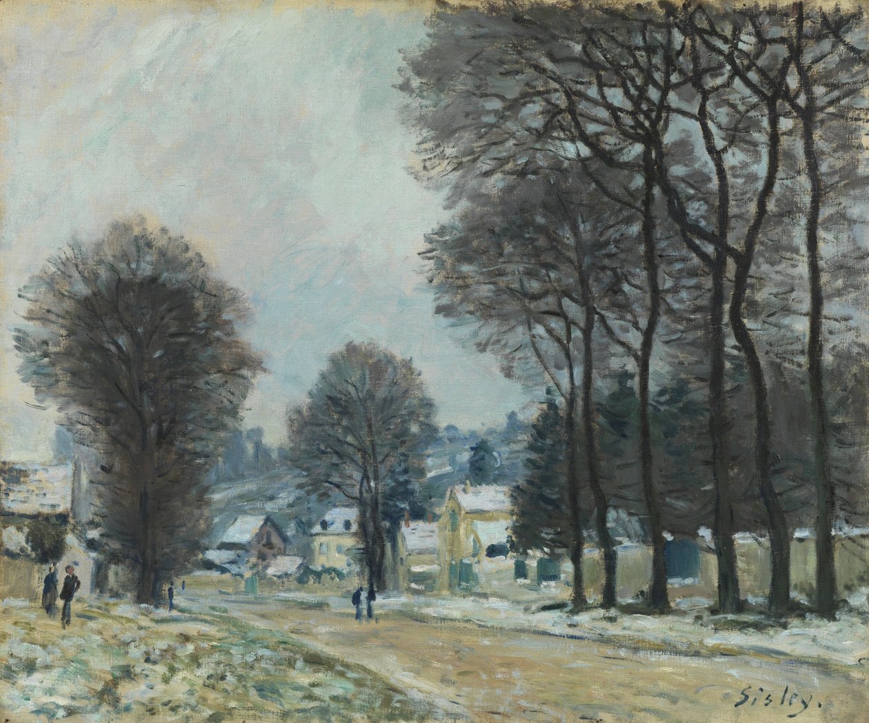 Śnieg w Louveciennes, c.1874 autorstwa Alfred Sisley
