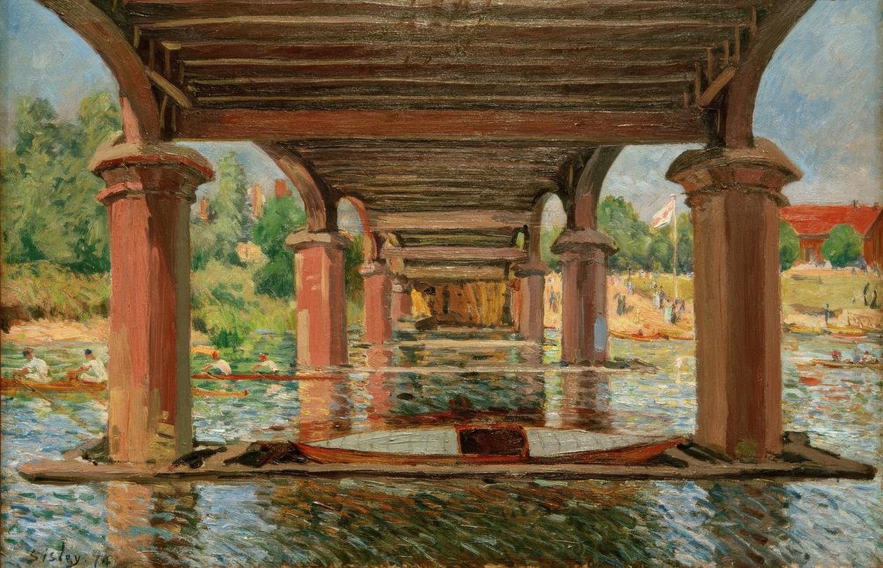 Pod mostem Hampton Court autorstwa Alfred Sisley