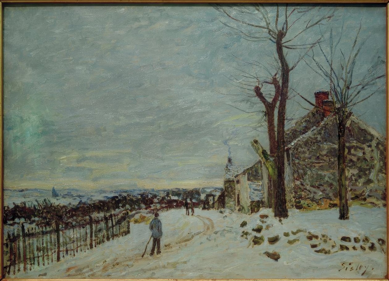 Śnieżna pogoda w Veneux-Nadon autorstwa Alfred Sisley
