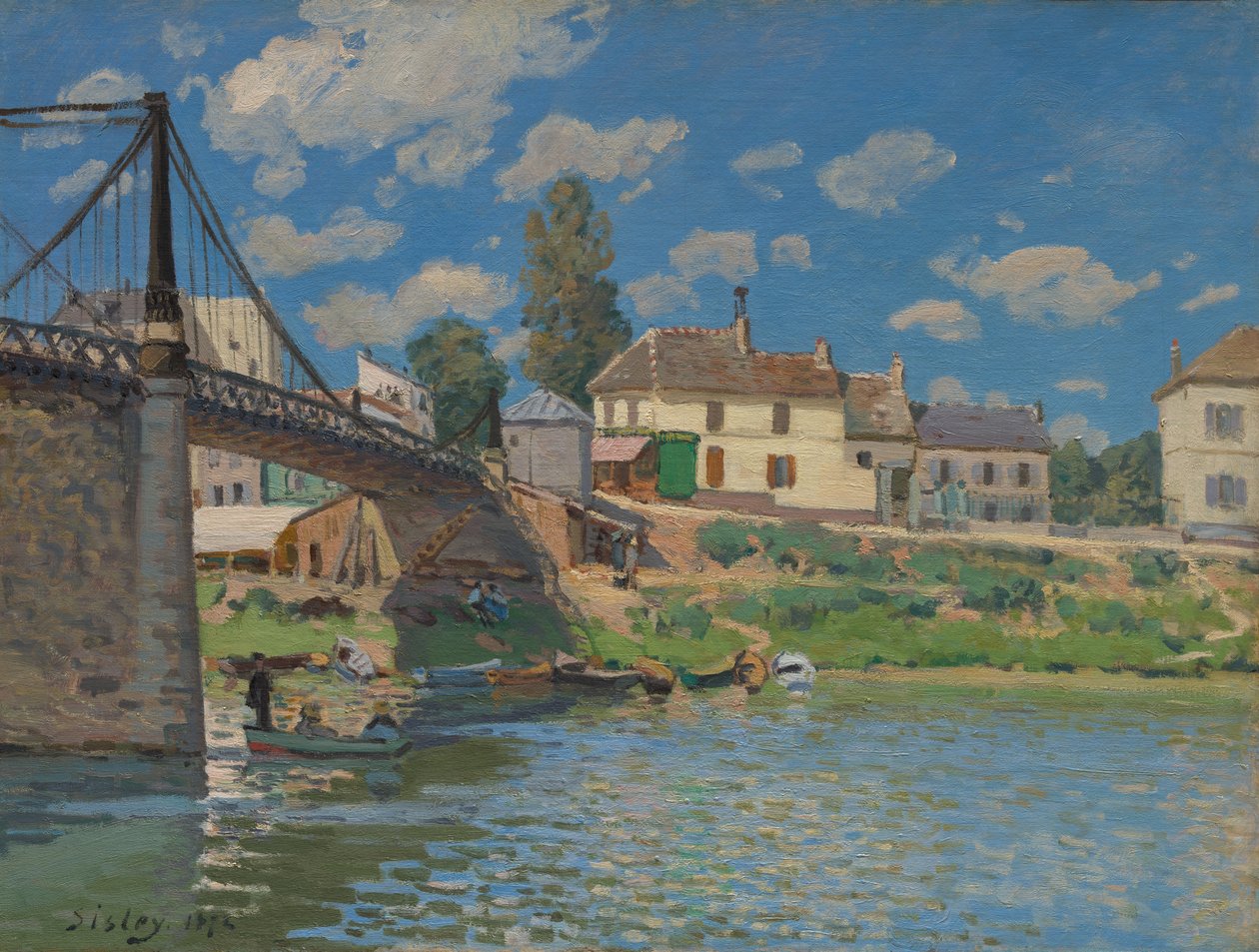 Most w Villeneuve-la-Garenne, 1872. autorstwa Alfred Sisley