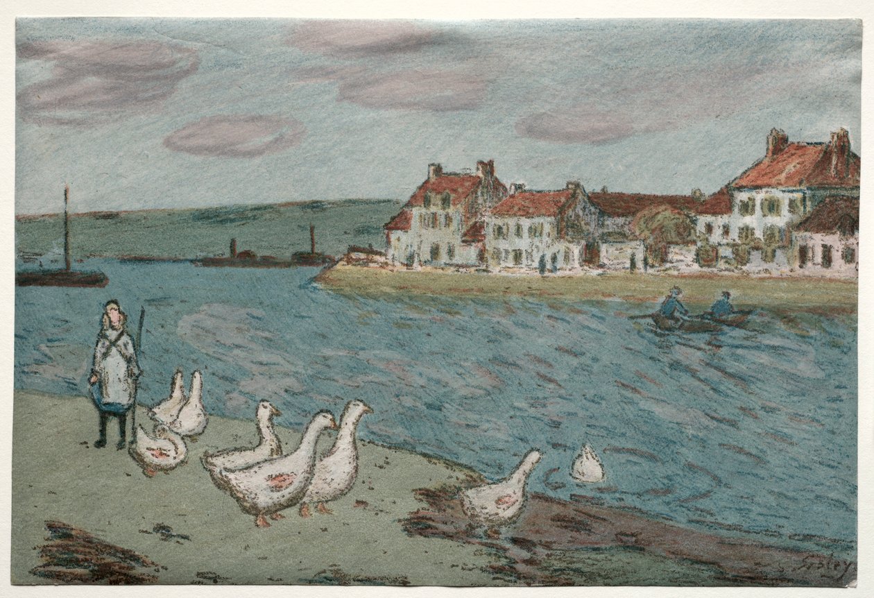 Brzeg rzeki lub gęsi, 1897. autorstwa Alfred Sisley