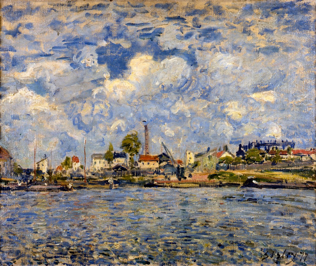 Sekwana w Point du Jour, 1877 autorstwa Alfred Sisley
