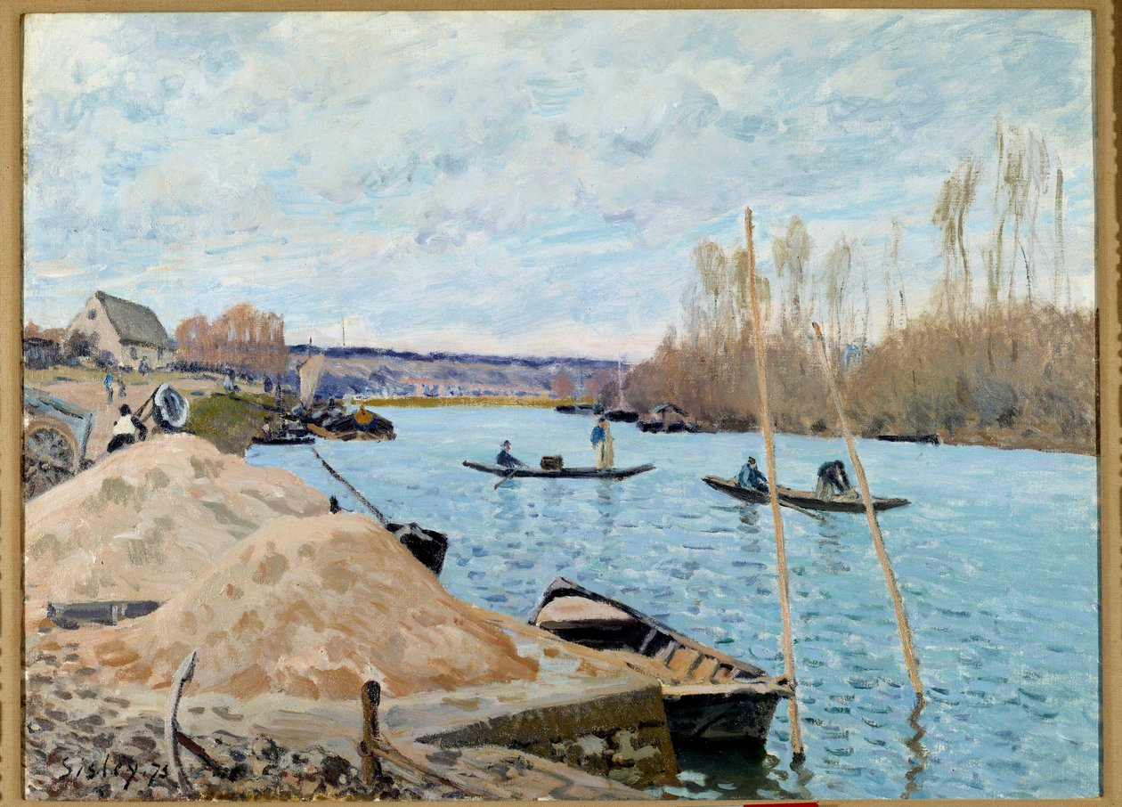 Sekwana w Port, Marly, piaskownica autorstwa Alfred Sisley